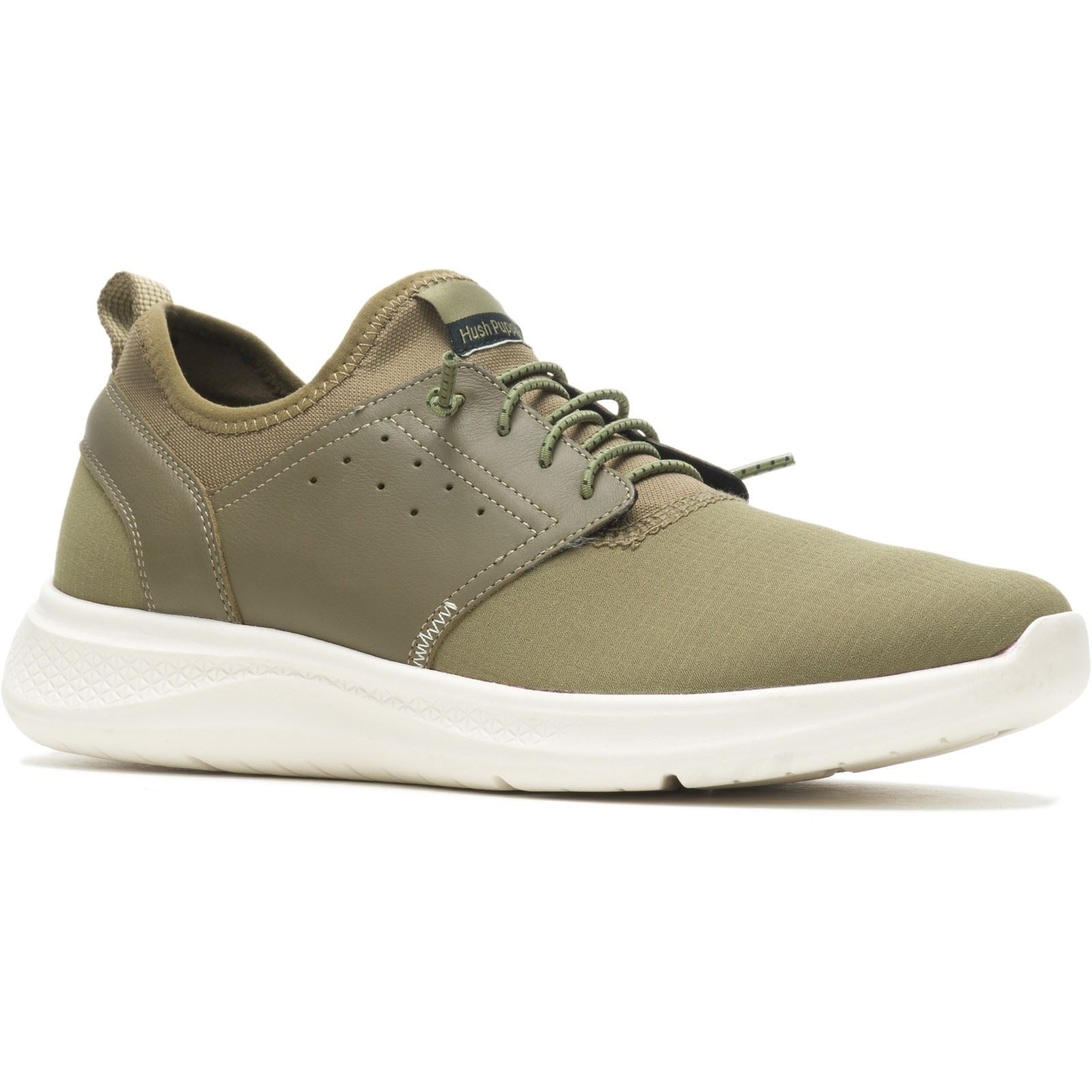 Hush Puppies Elevate Baskets En Cuir Pour Homme De Couleur Olive