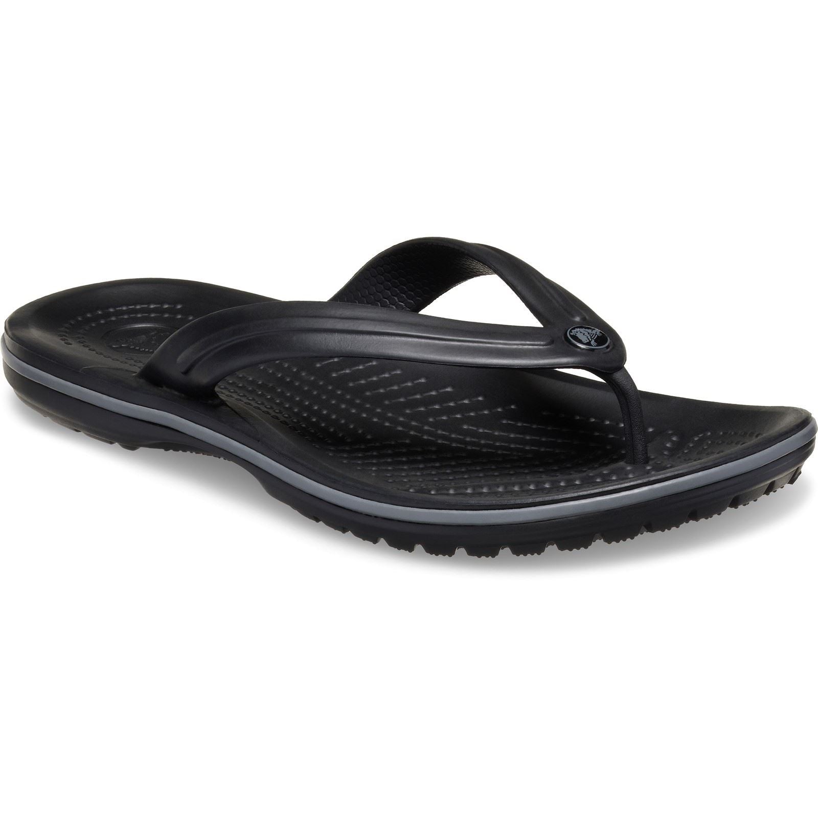 Crocs Crocband Flip Tongs En Caoutchouc Noir/Grey Ardoise
