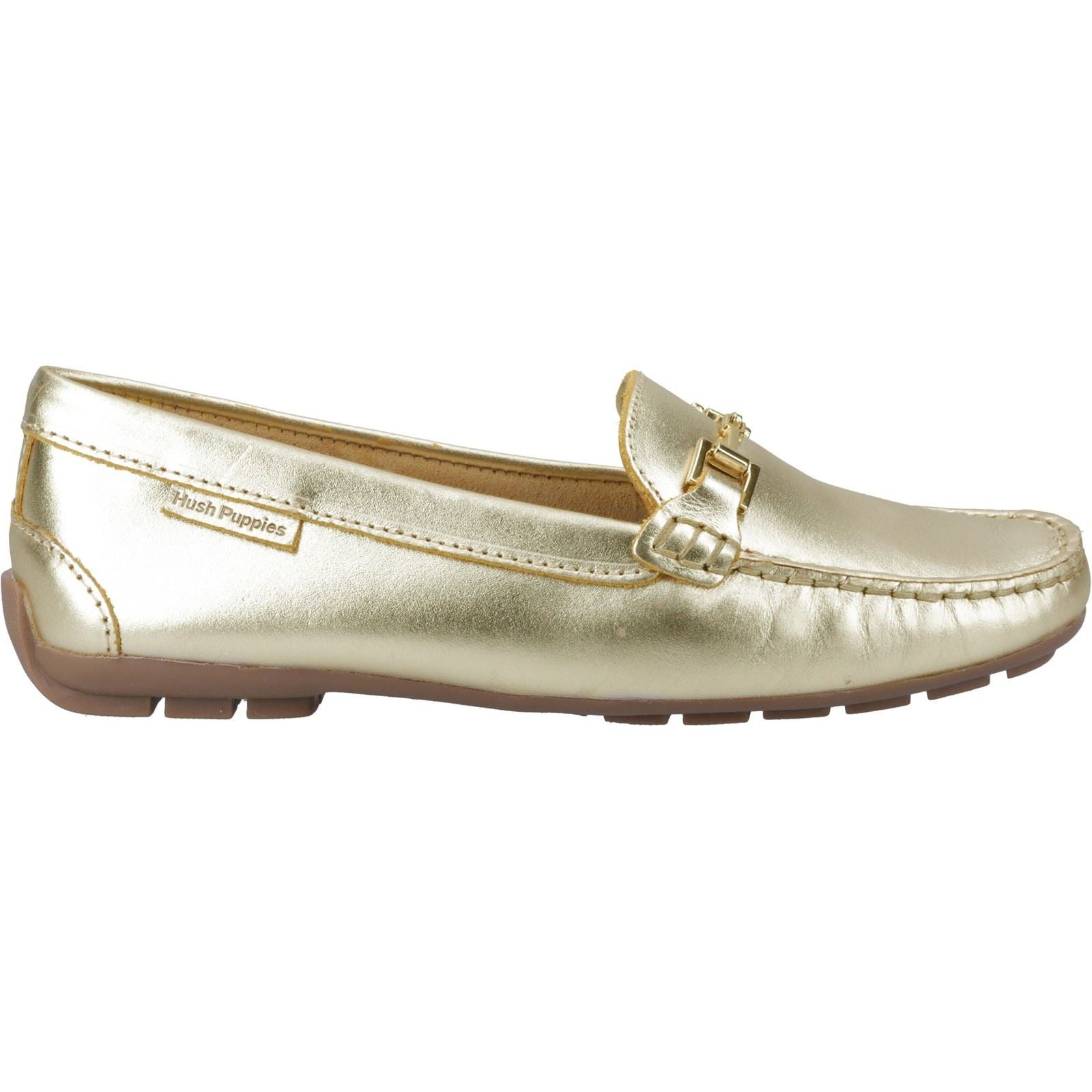 Hush Puppies Eleanor Chaussures À Enfiler En Cuir Pour Femme Couleur Or