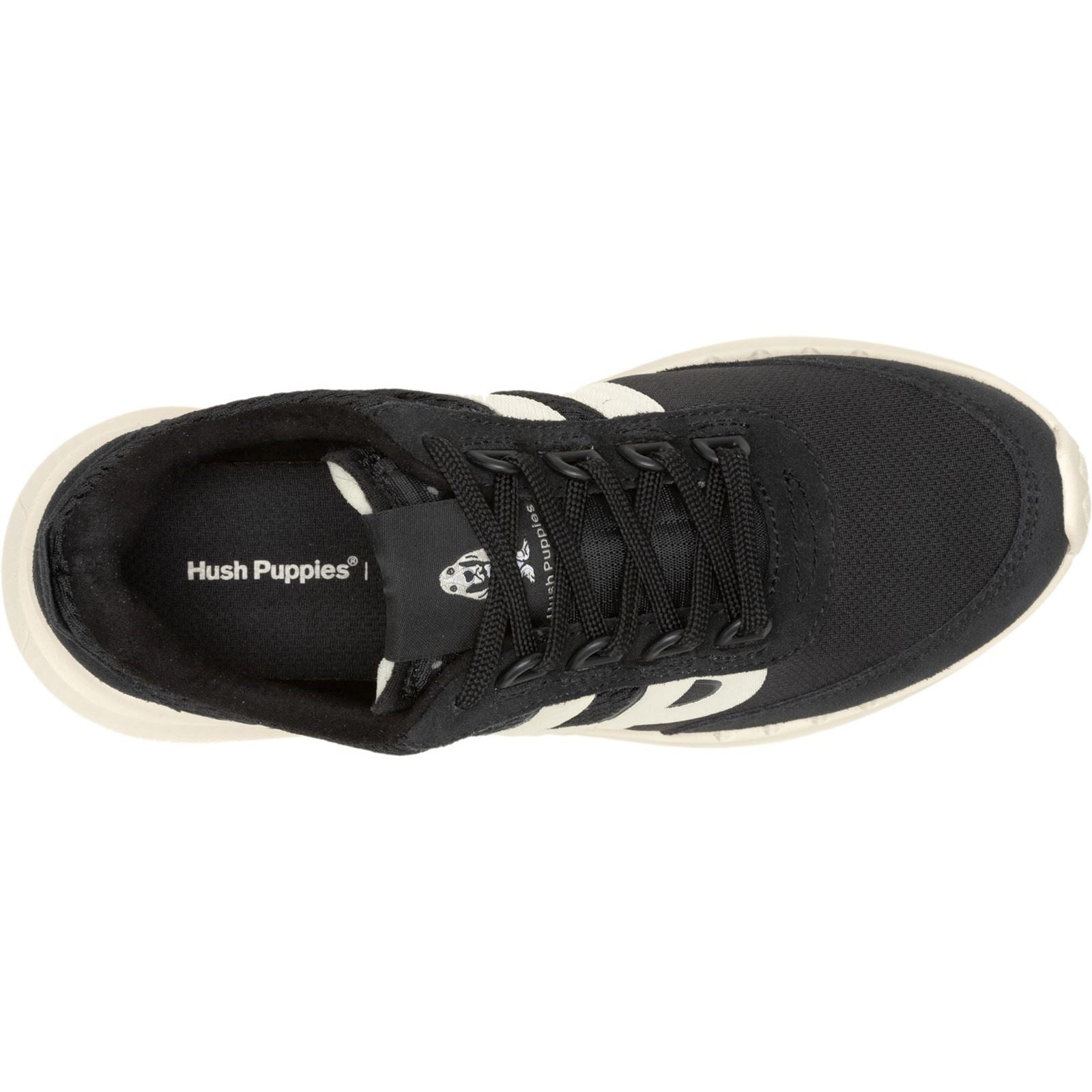 Hush Puppies Seventy8 Retro Runner Baskets Noires En Daim Pour Femmes