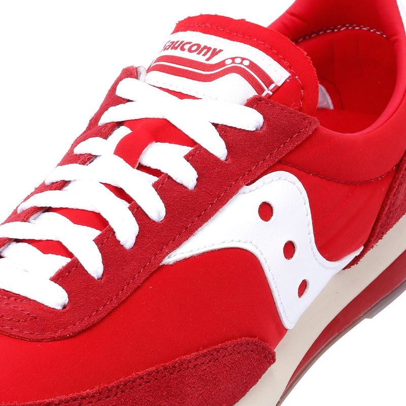 Saucony Trainer 80 Baskets Rouges En Daim