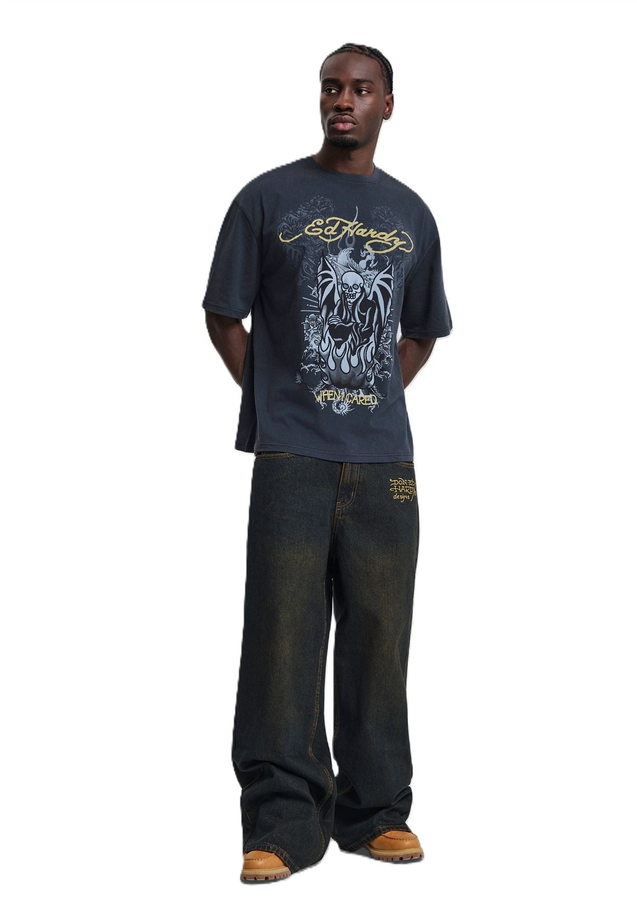 Ed Hardy When I Cared Graphic Relaxed T-Shirts Noirs Pour Hommes