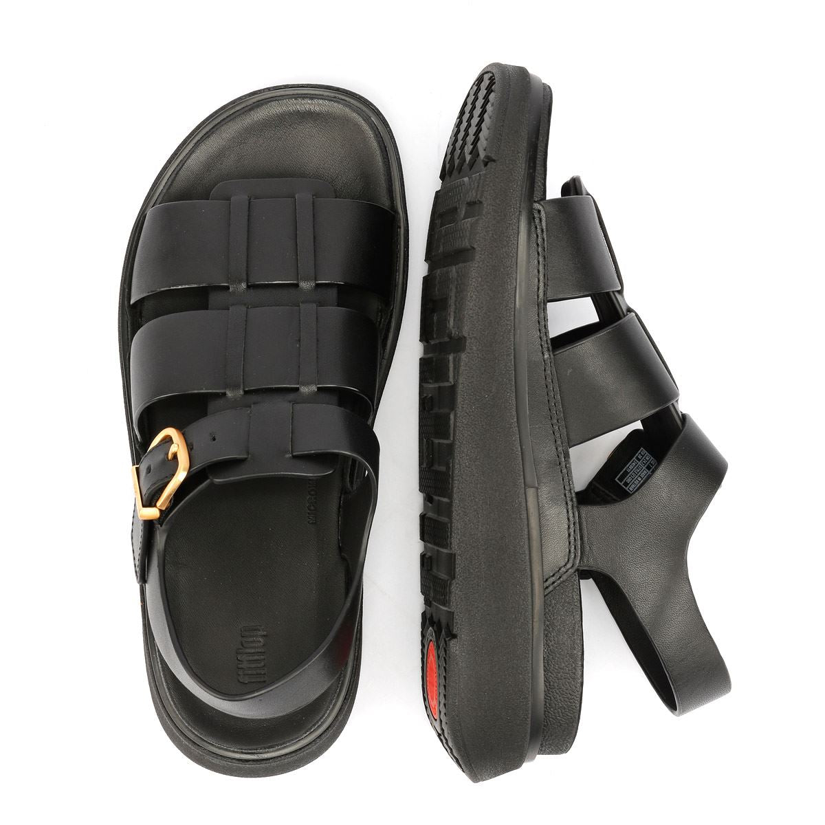 FitFlop GEN-FF Fisherman Sandales Noires Pour Femmes En Cuir