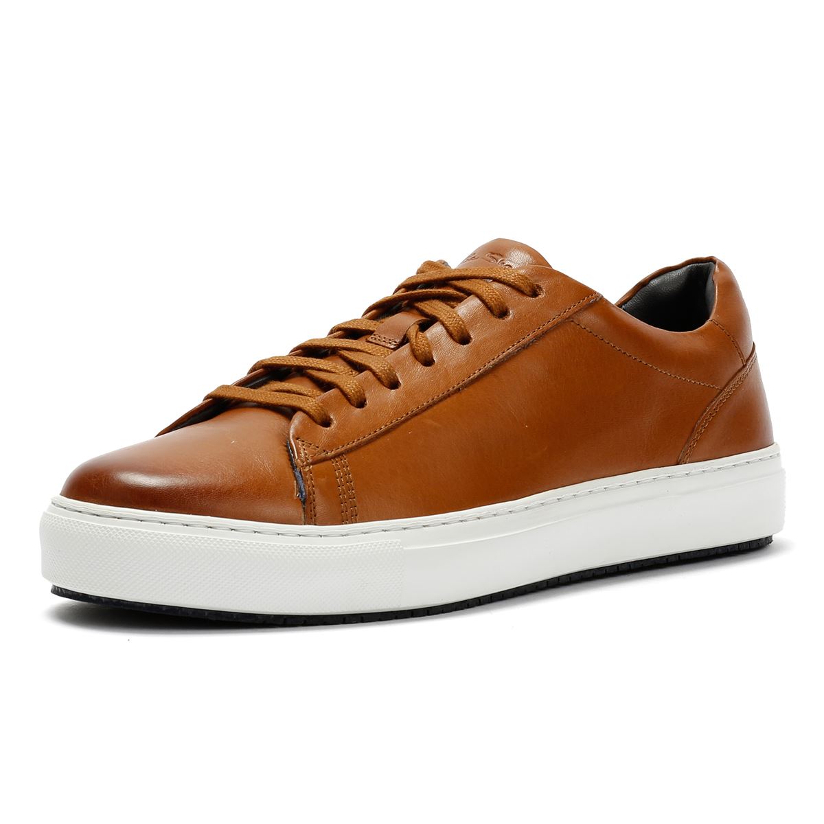 Ben Sherman Ace Cupsole Baskets En Cuir Marron Pour Hommes