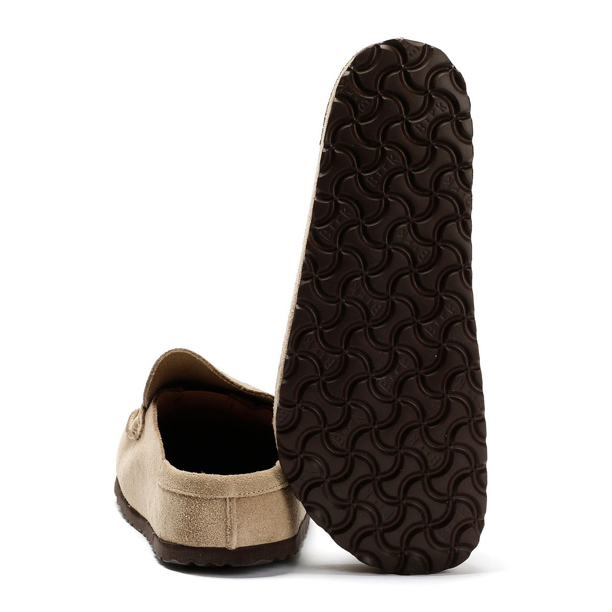 Birkenstock Naples Regular Sabots En Suède Beige