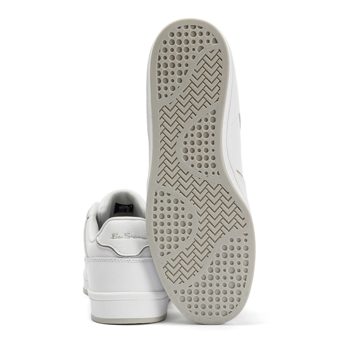 Ben Sherman Club Baskets Blanches En Cuir Pour Hommes