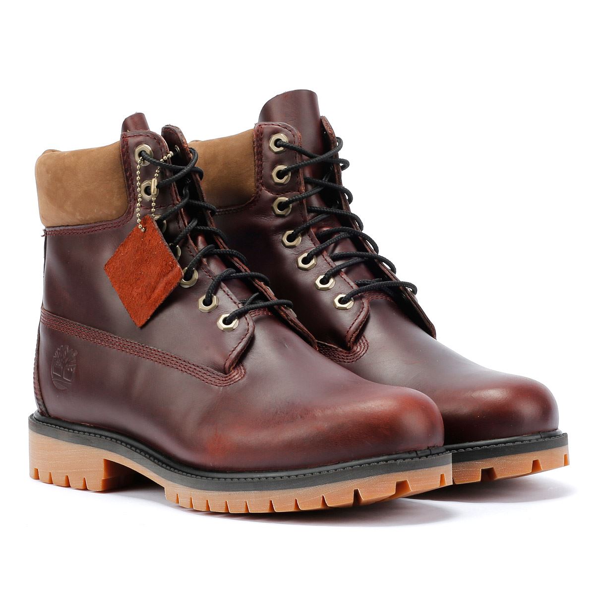 Timberland Heritage 6 Inch Waterproof Bottes Rouges En Cuir Pour Hommes