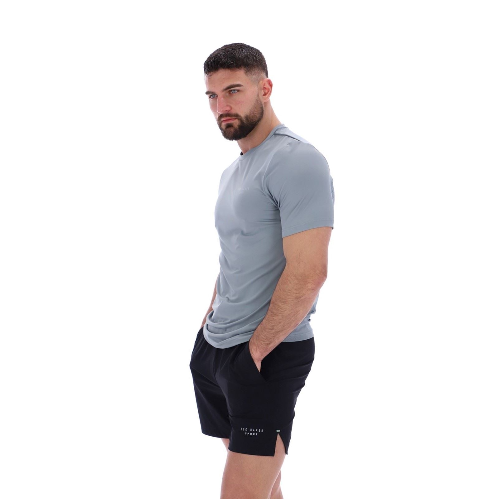 Ted Baker SAM TBMTS2635 T-Shirts De Sport Gris En Polyester Pour Hommes