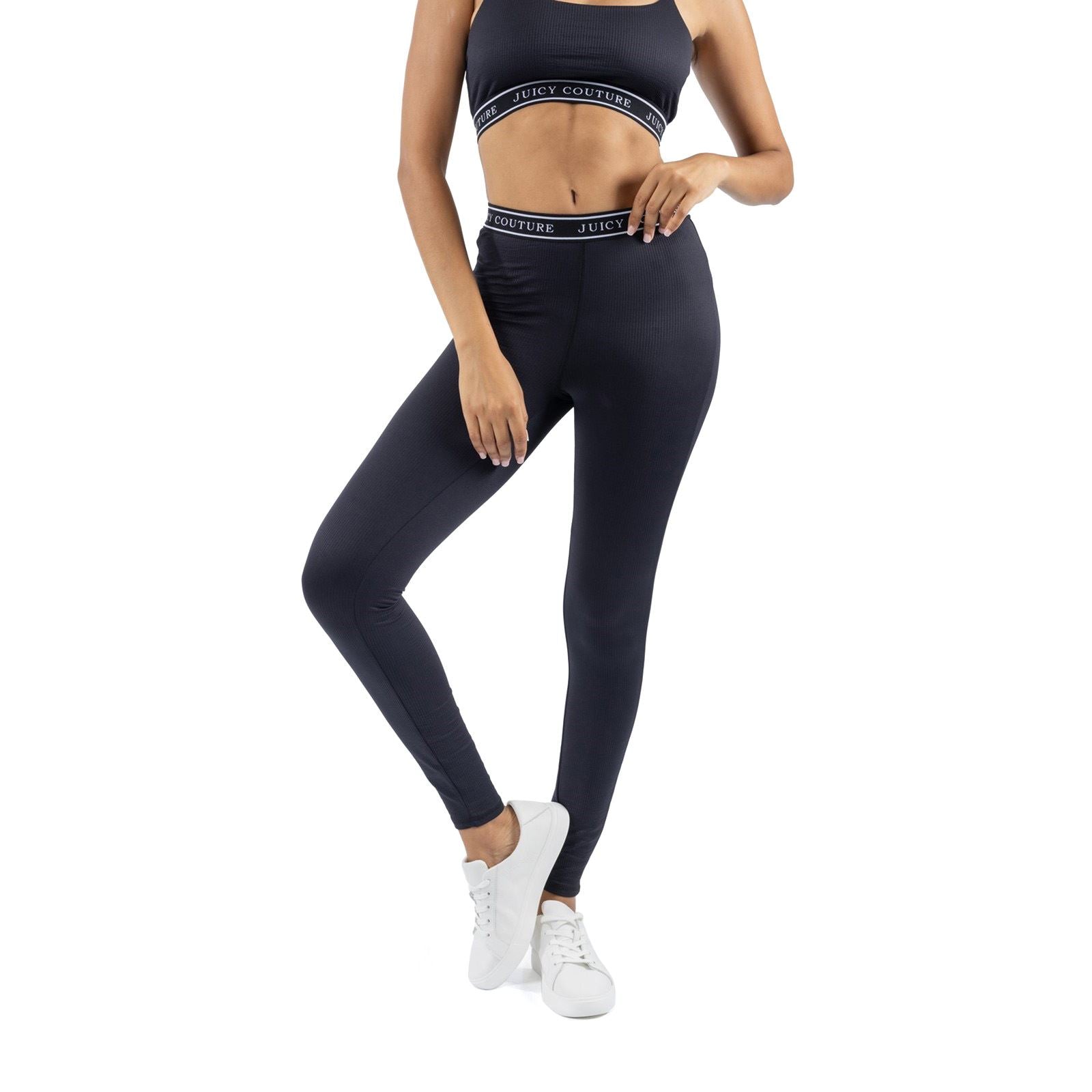 Juicy Couture Kia Leggings De Sport Noirs Pour Femmes En Nylon
