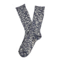 Anonymous Ism Classic Slub Crew Chaussettes Pour Hommes Bleu Hautes Jusqu'Au Mollet