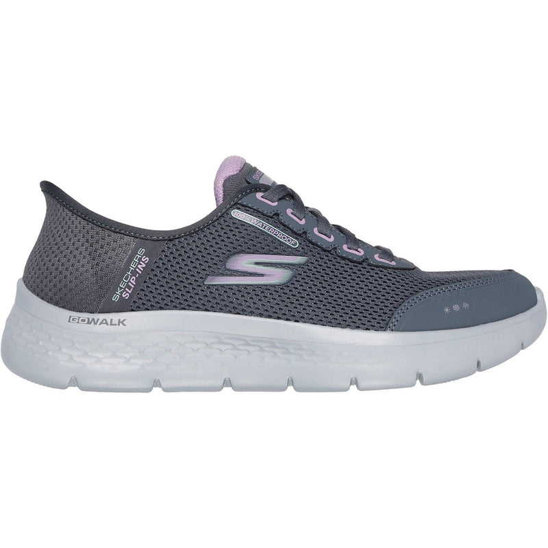 Skechers Go Walk Flex Clear Creek Baskets Pour Femmes En Tissu De Couleur Charbon/Lavande