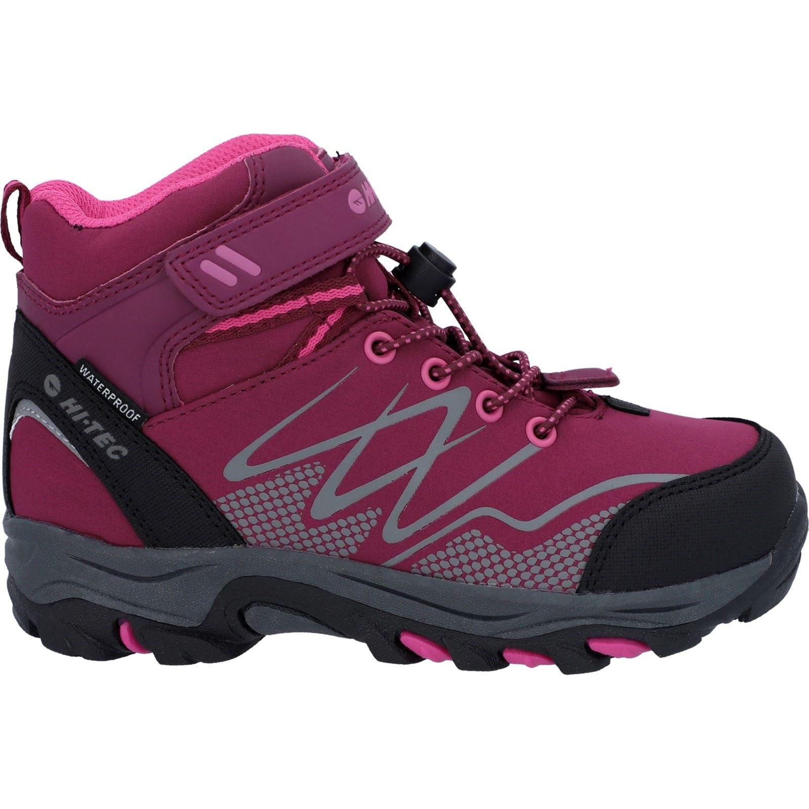 Hi-Tec Blackout Mid Bottes De Randonnée En Polyester Soft Shell Pour Fille En Rose Foncé/fuchsia