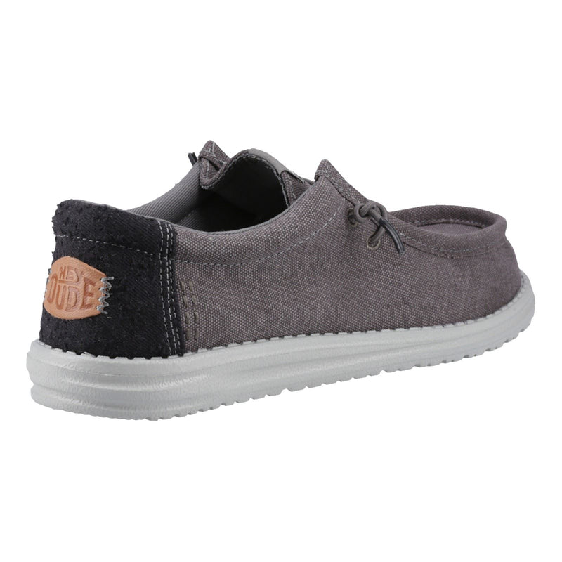 HEYDUDE Wally Workwear Chaussures Mocassins Pour Homme En Granit Gris/Noir En Mélange De Polyester