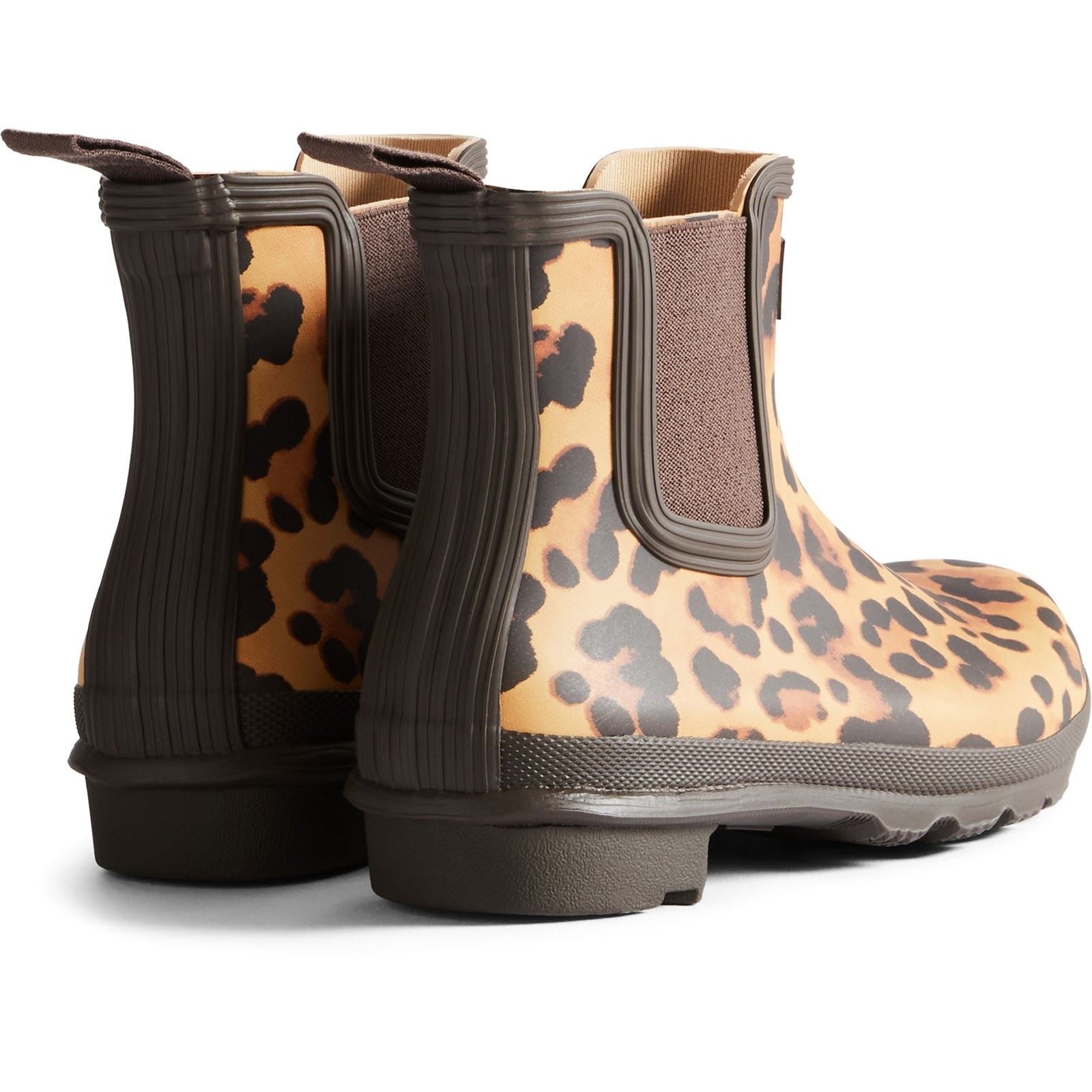 Hunter Original Chelsea Leopard Print Boot Bottes En Caoutchouc Pour Femmes Imprimé Léopard/Marron Chocolat