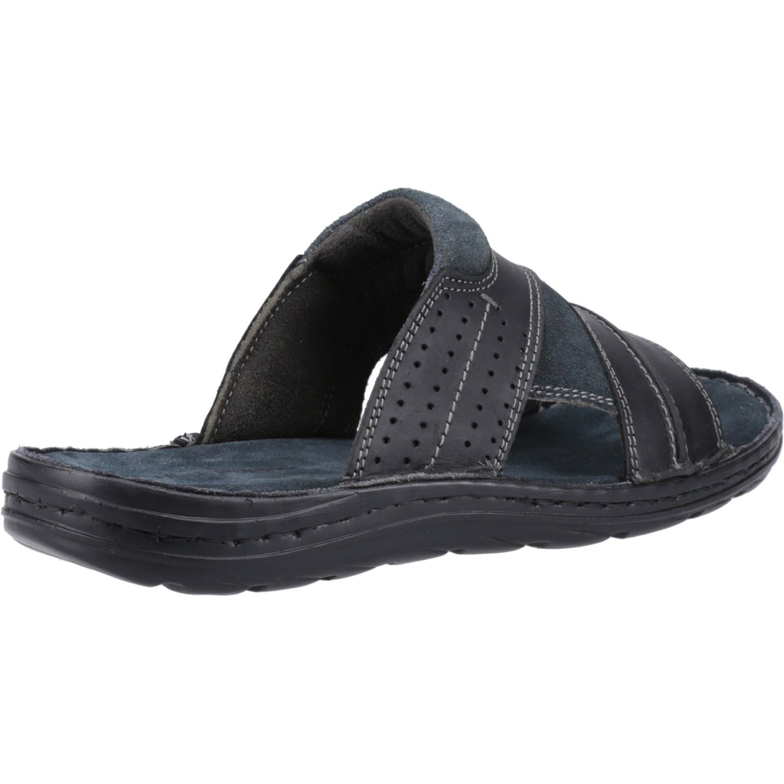 Hush Puppies Archer Sandales Noires Pour Hommes En Cuir