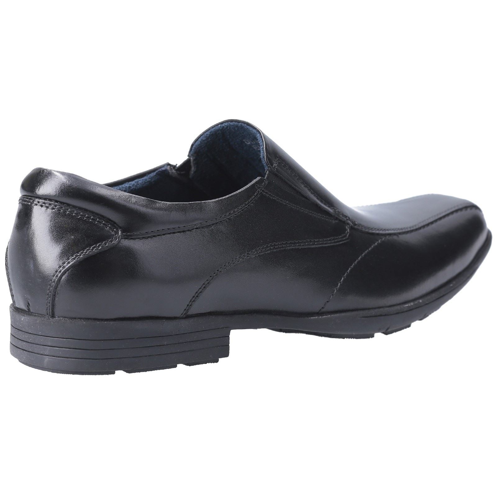 Pod Dundee Chaussures Noires Pour Garçons En Cuir.