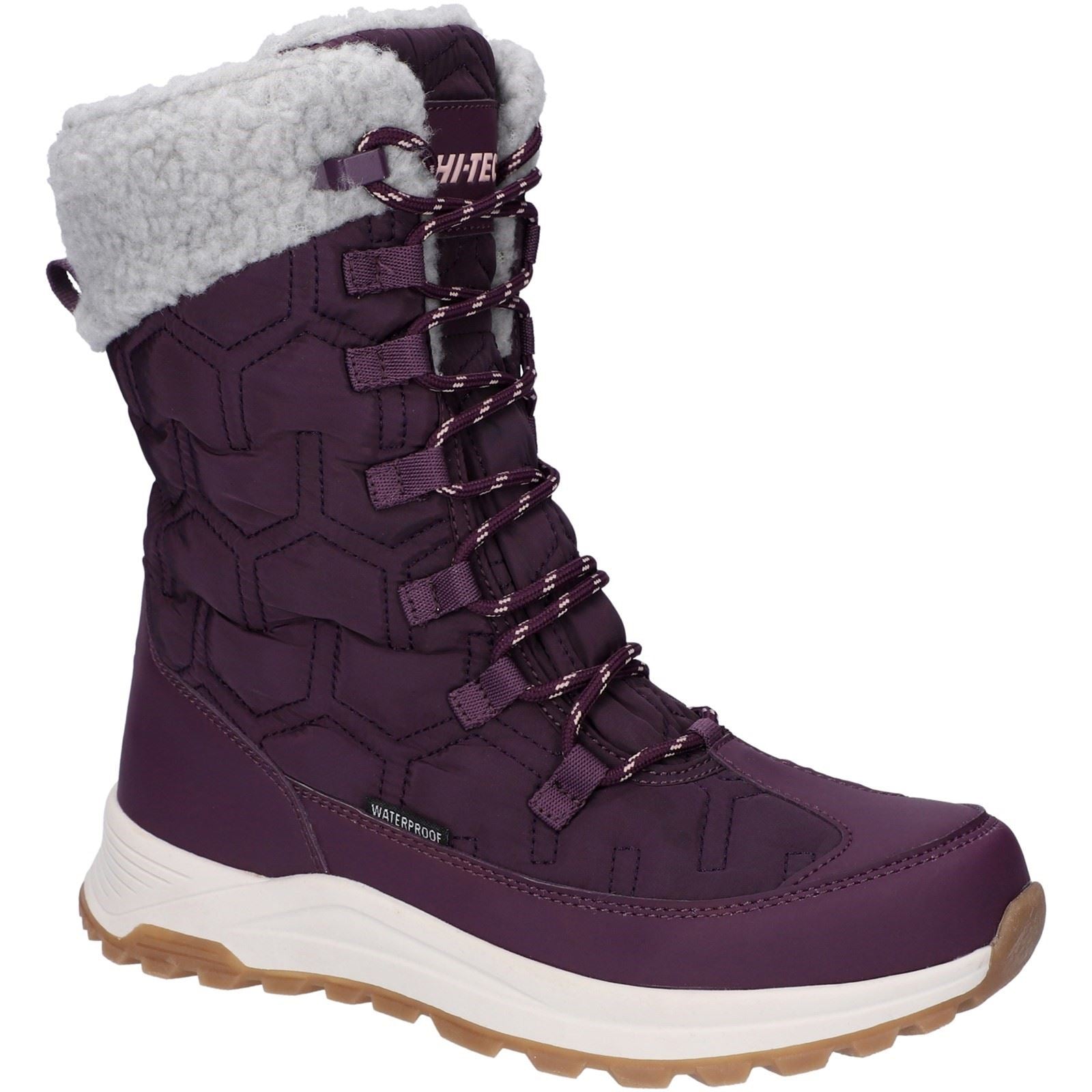 Hi-Tec Sophia Bottes De Cheville D'hiver Pour Femmes En Nylon, Prune Italienne/rose Sépia