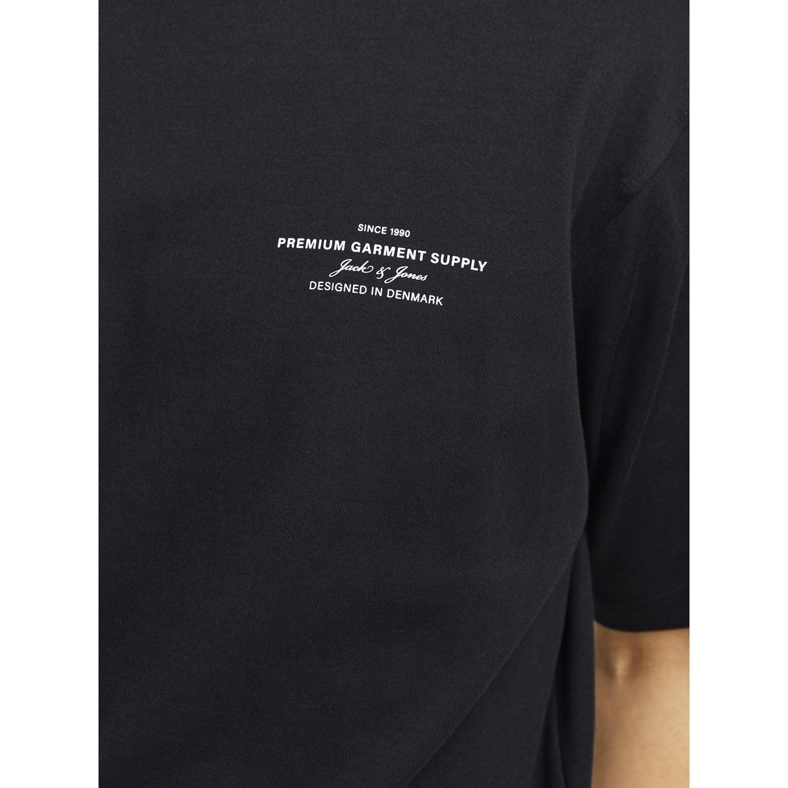Jack & Jones Chad Branding T-Shirts À Manches Courtes Noirs En Coton Pour Hommes