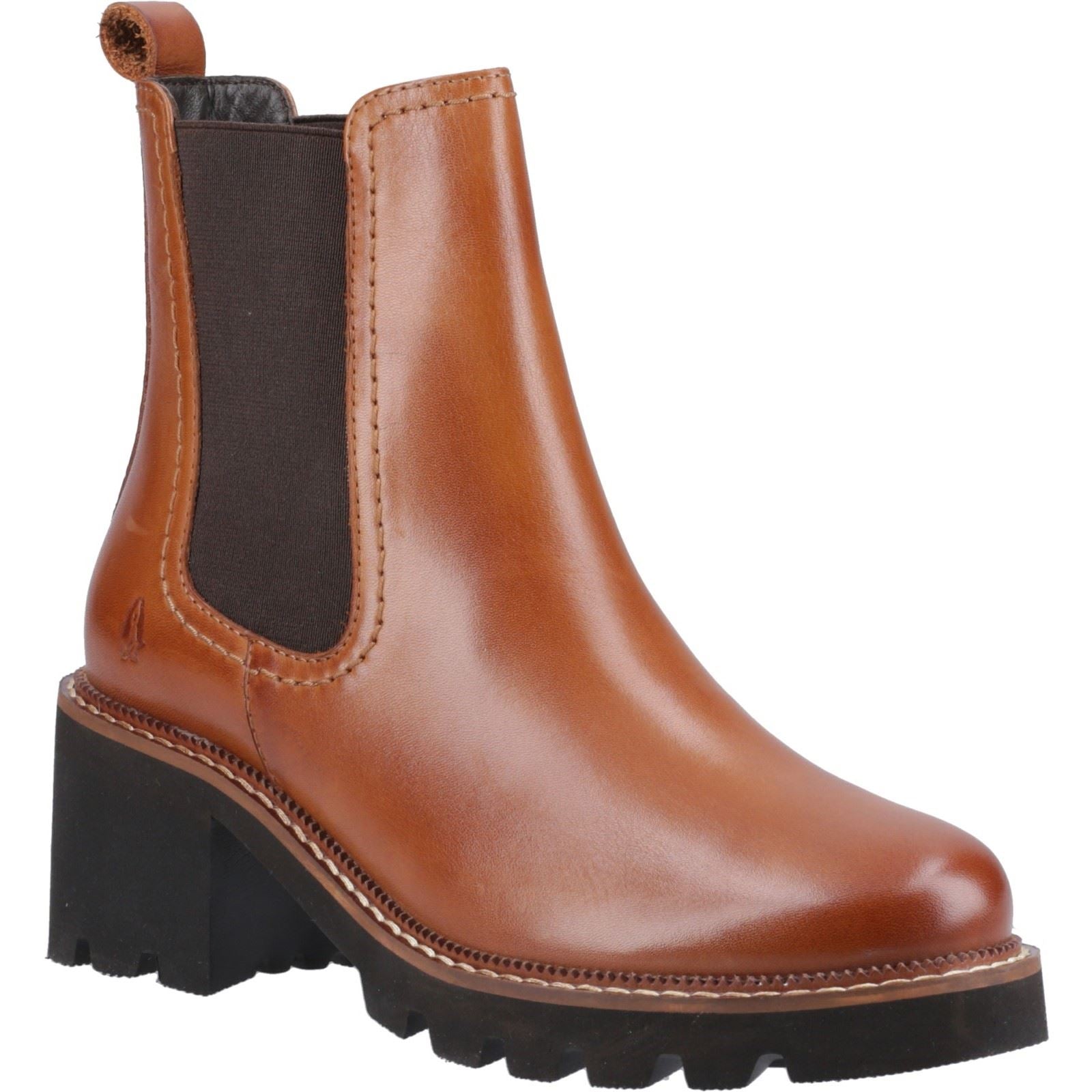 Hush Puppies Gaia Bottes Chelsea À Talons En Cuir Pour Femmes Couleur Fauve