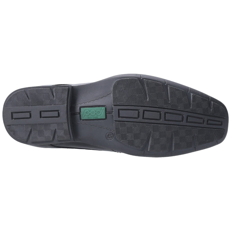 Pod Dundee Chaussures Noires Pour Garçons En Cuir.