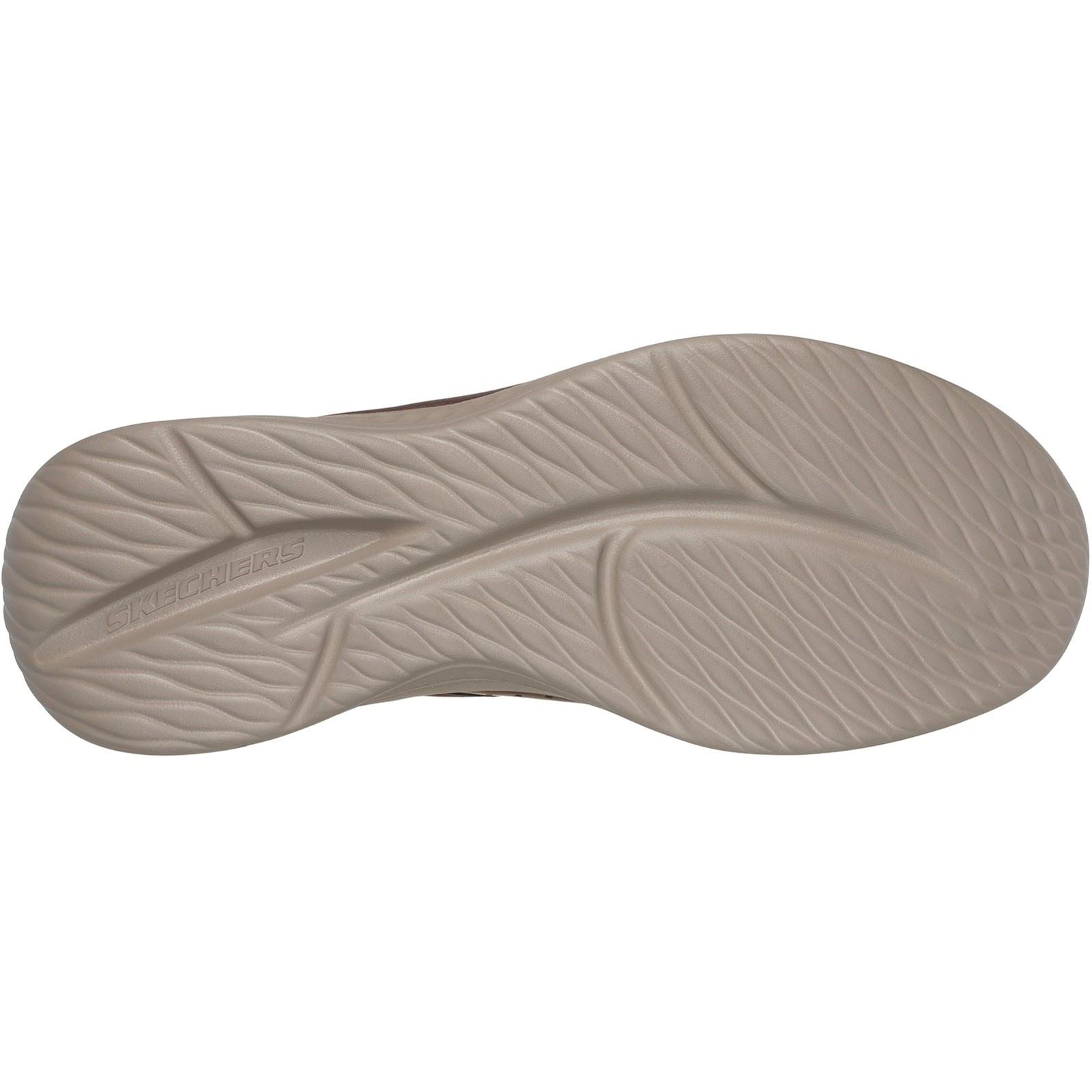 Skechers Slade Zachary Chaussures À Lacets Pour Homme En Textile Marron Foncé À Large Ajustement