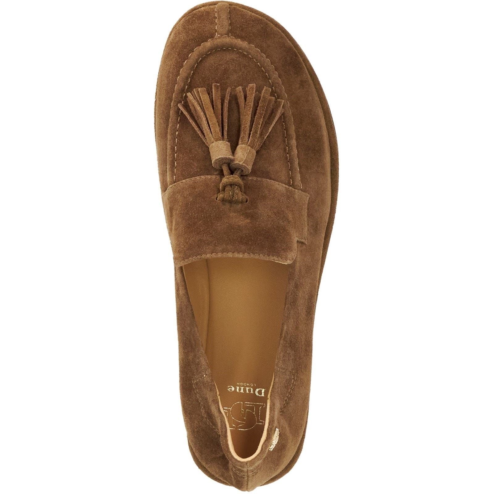 Dune Grounding Mocassins Marron En Suède Pour Femmes