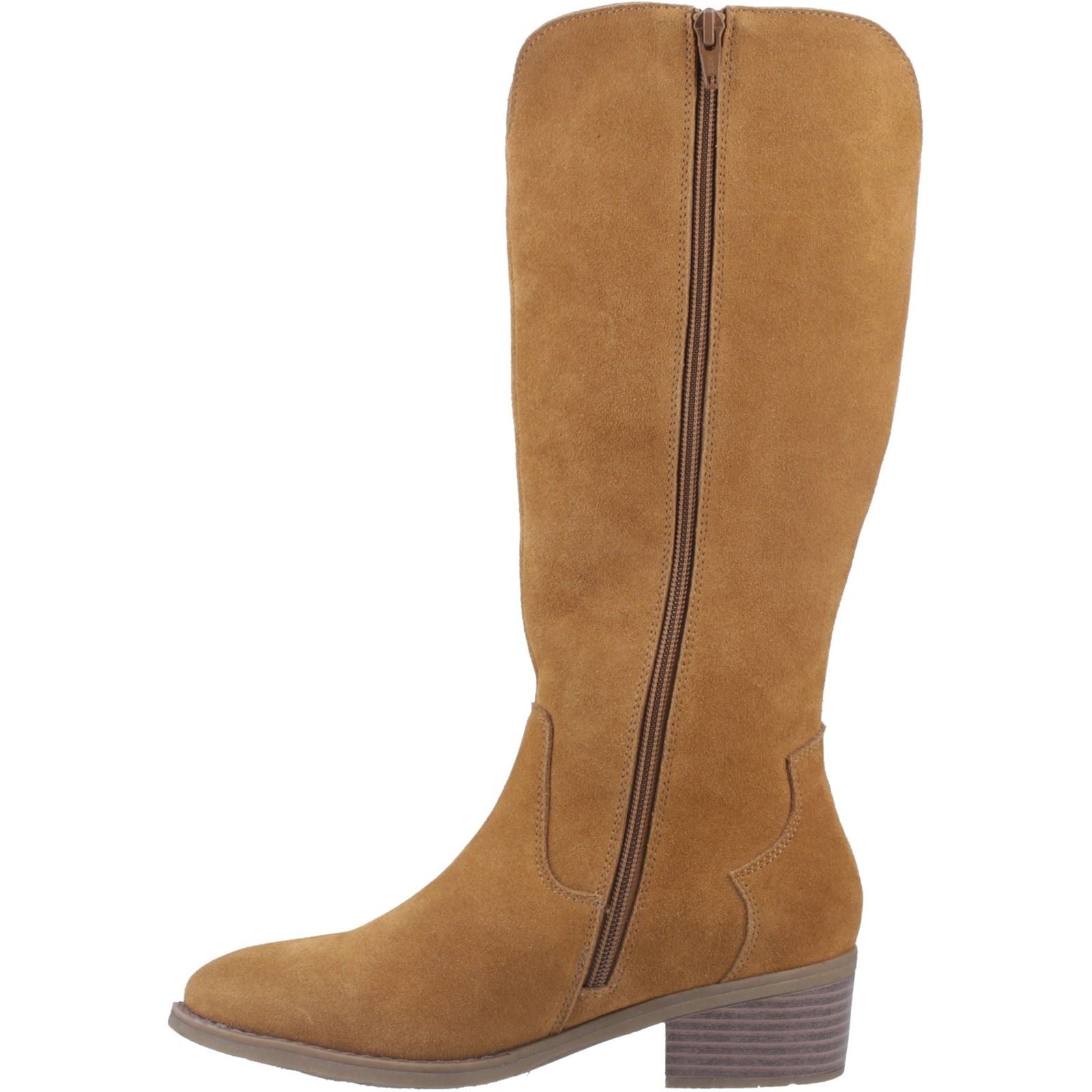 Hush Puppies Isabella Bottes Hautes À Talons Pour Femmes En Daim Couleur Tan