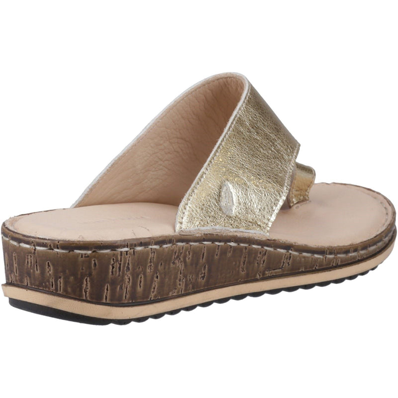 Hush Puppies Elissa Toepost Sandales Femme En Or En Suède
