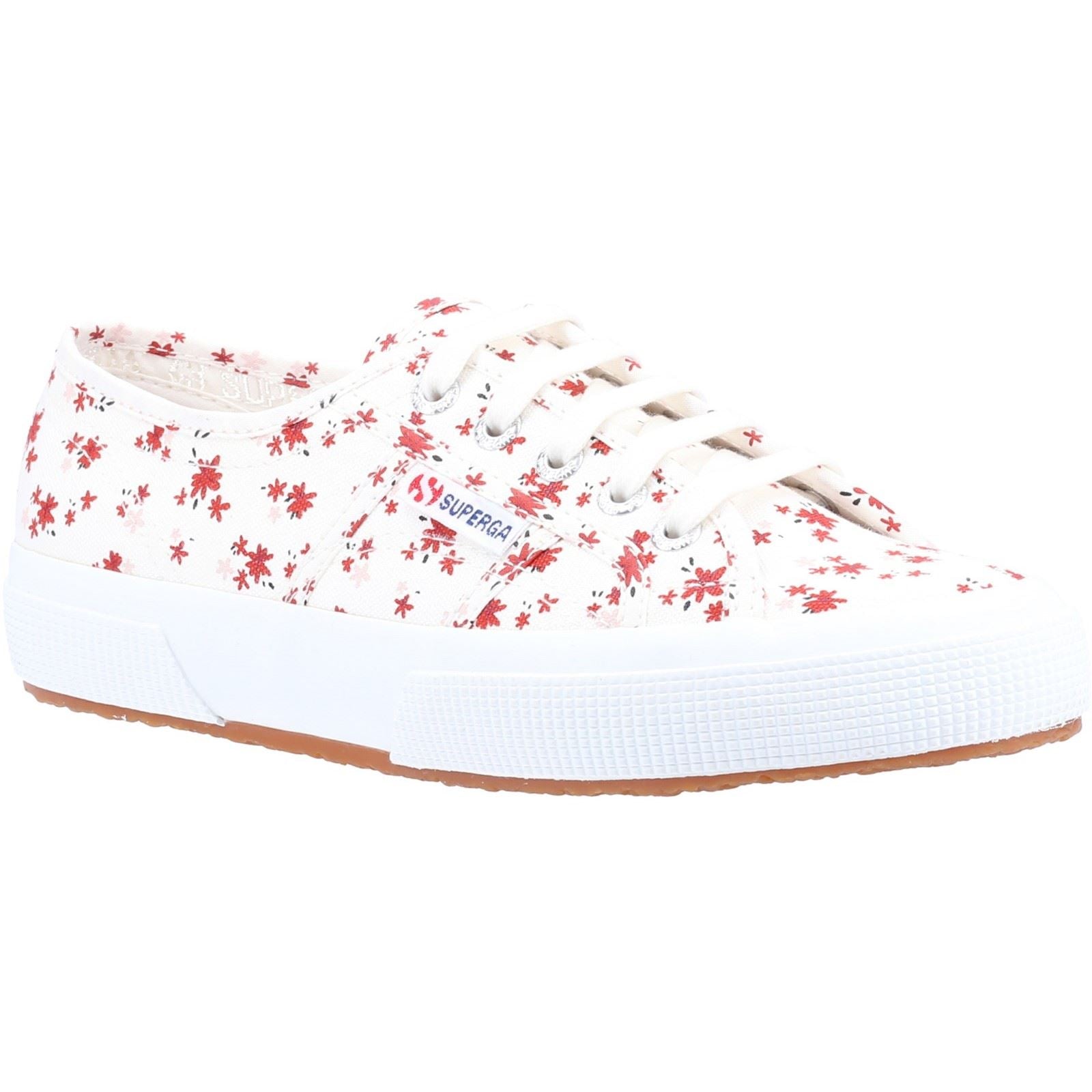 Superga 2750 Print Baskets Blanches/Rouges Pour Femmes En 100% Coton