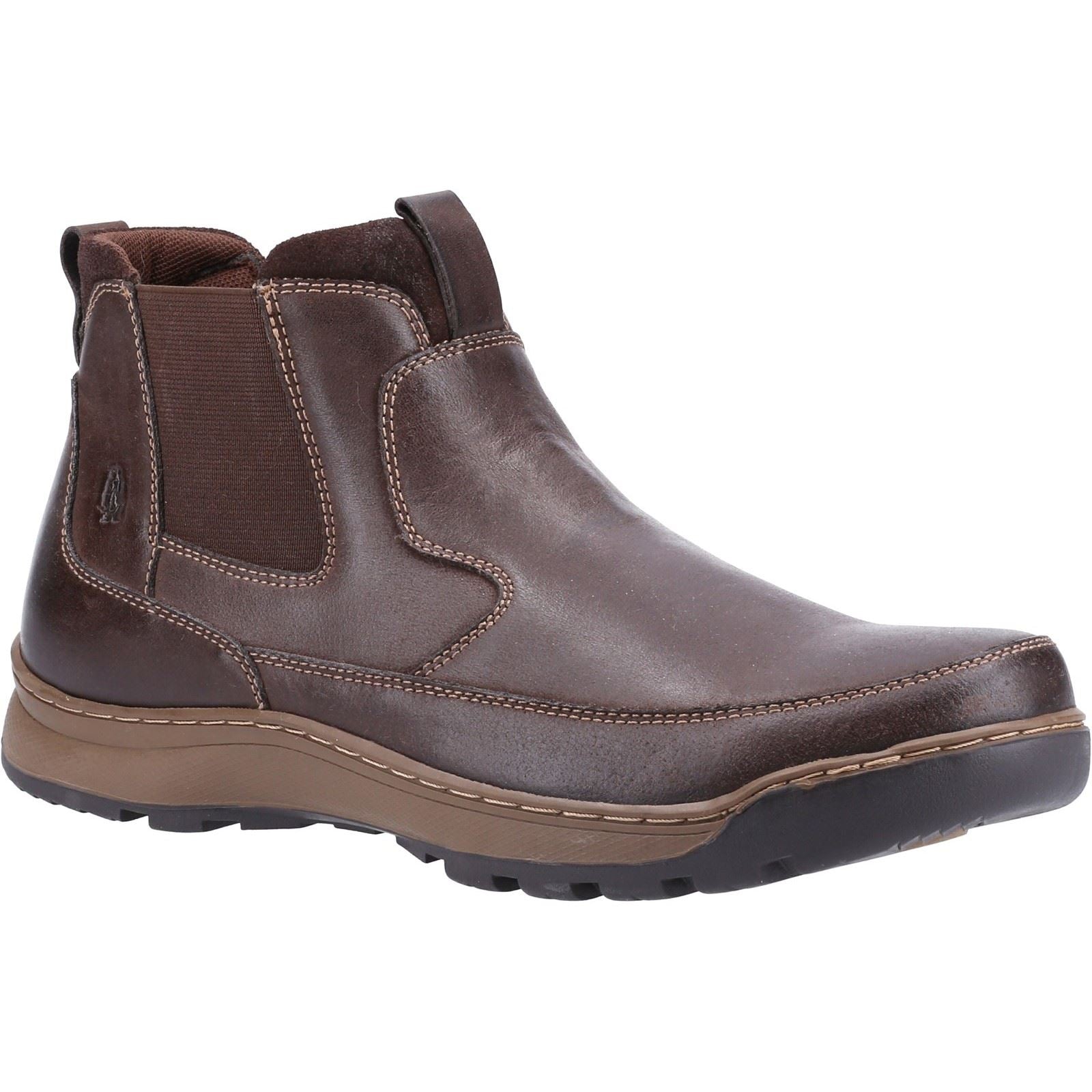 Hush Puppies Gavin Bottes En Cuir Marron Pour Homme