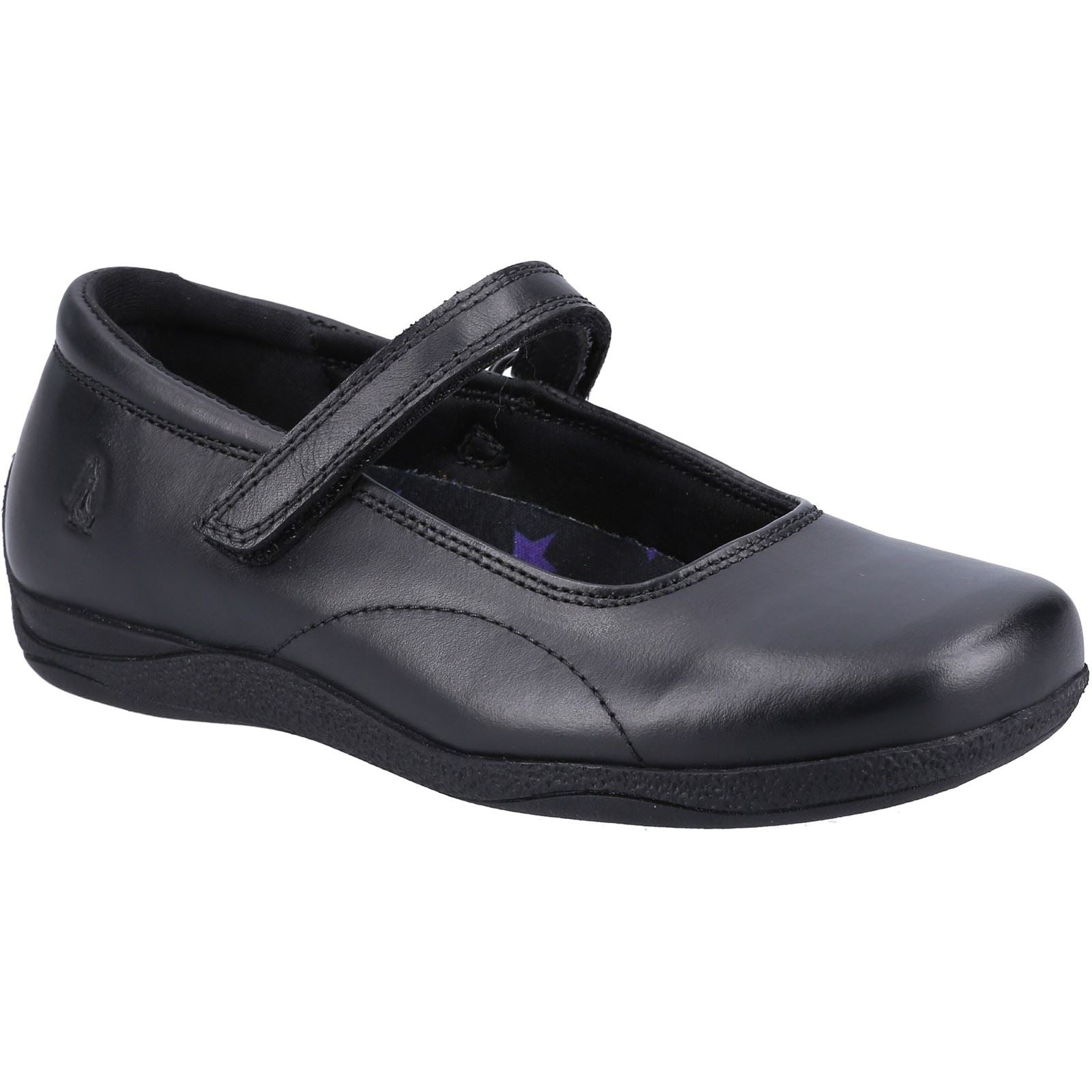 Hush Puppies Aria JNR Chaussures Noires Pour Filles En Cuir