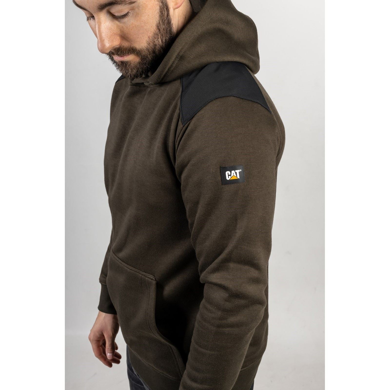 Caterpillar Essentials Sweat À Capuche Vert En Polyester Pour Hommes