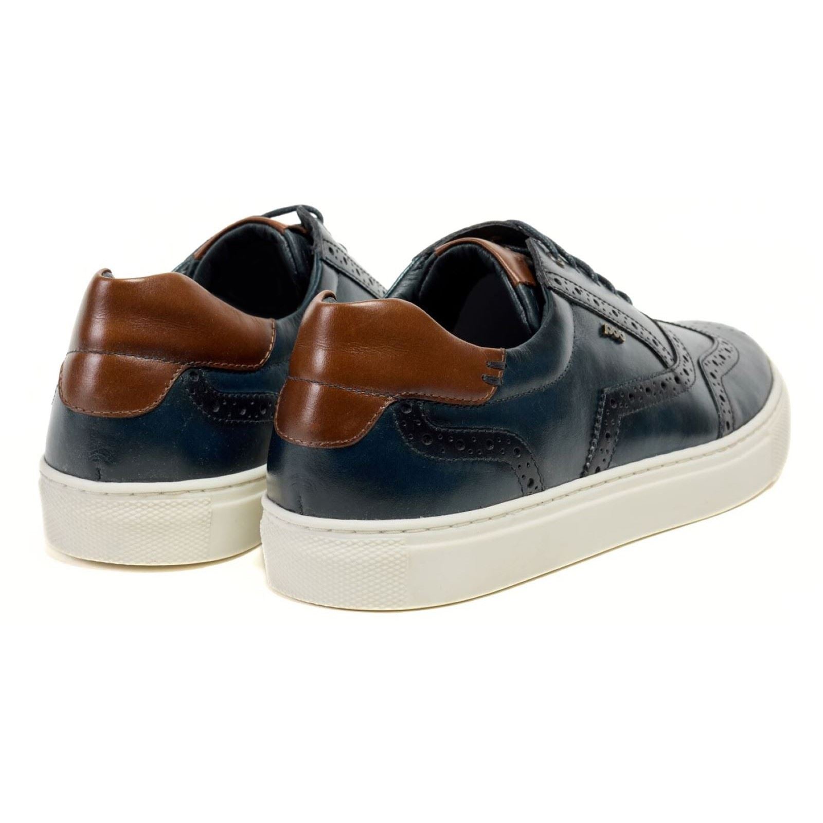 Pod Dobbs Chaussures Richelieu En Cuir Bleu Marine Pour Hommes