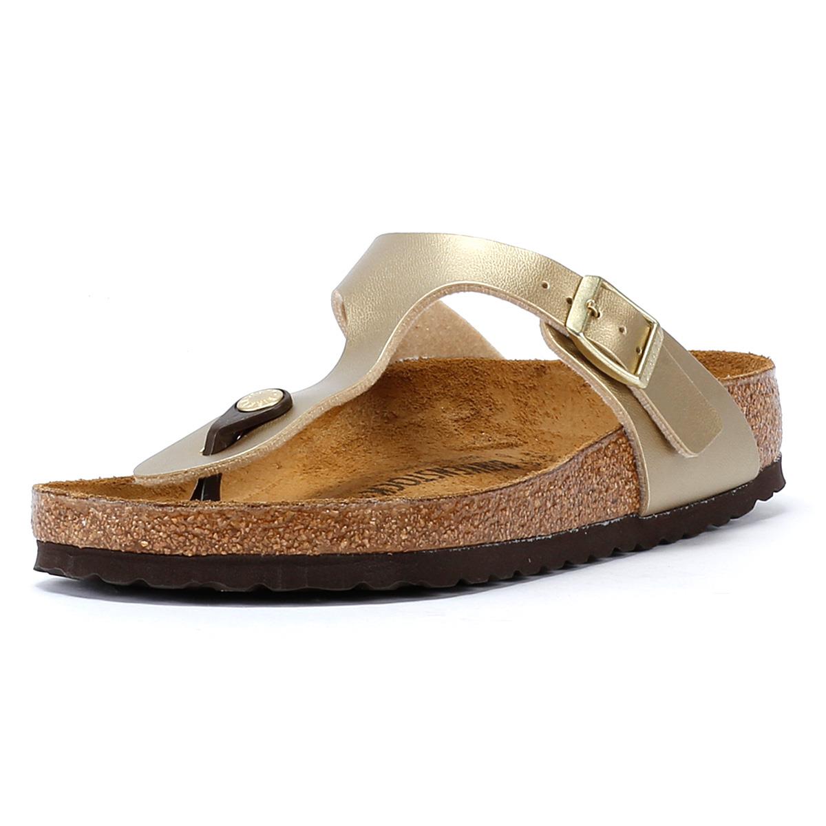 Birkenstock Gizeh Birko Flor Sandales Dorées Pour Femmes
