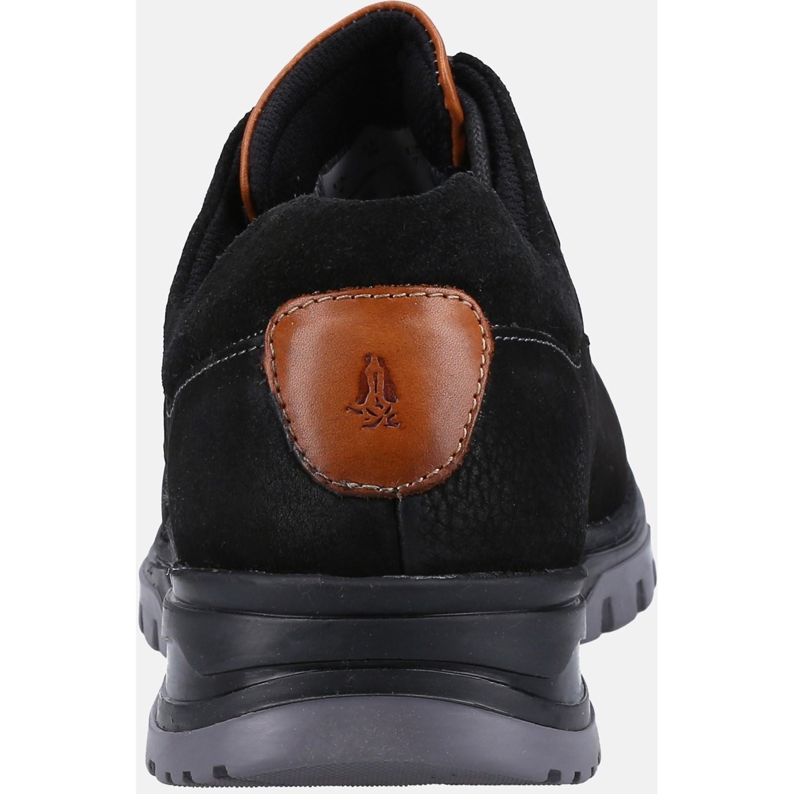 Hush Puppies Pele Chaussures En Cuir Pour Hommes, Noir En Nubuck À Lacets