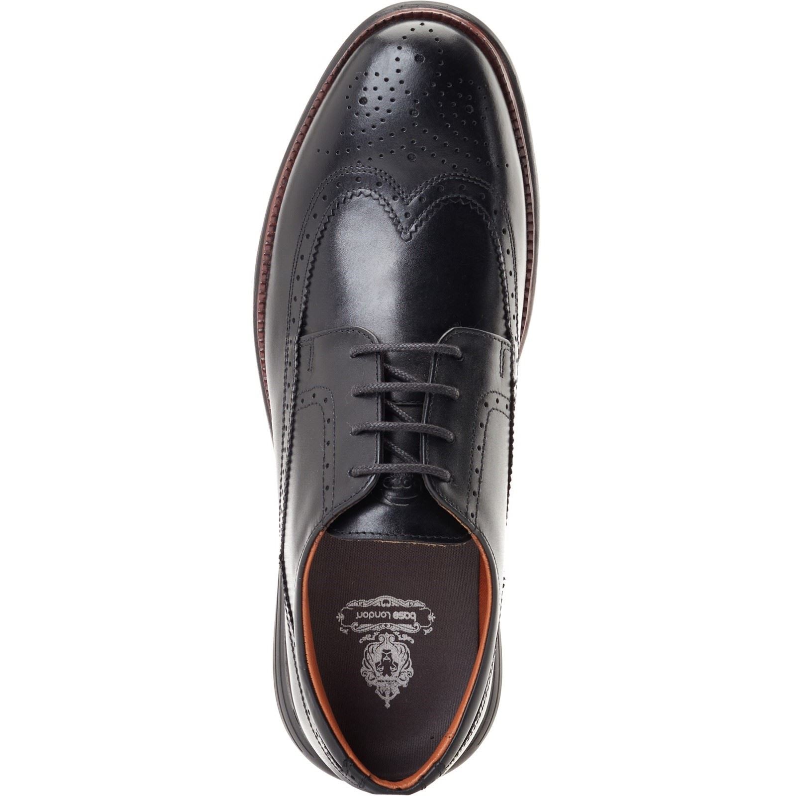 Base London Flight Chaussures Richelieu Pour Hommes En Cuir Noir