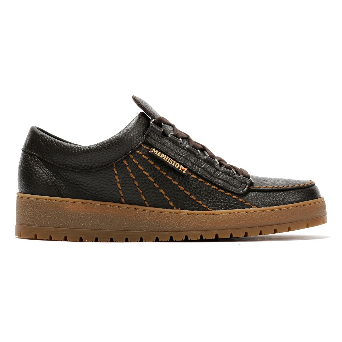 Mephisto Rainbow Oregon 1351 Chaussures En Cuir Pour Hommes Brunes À Lacets