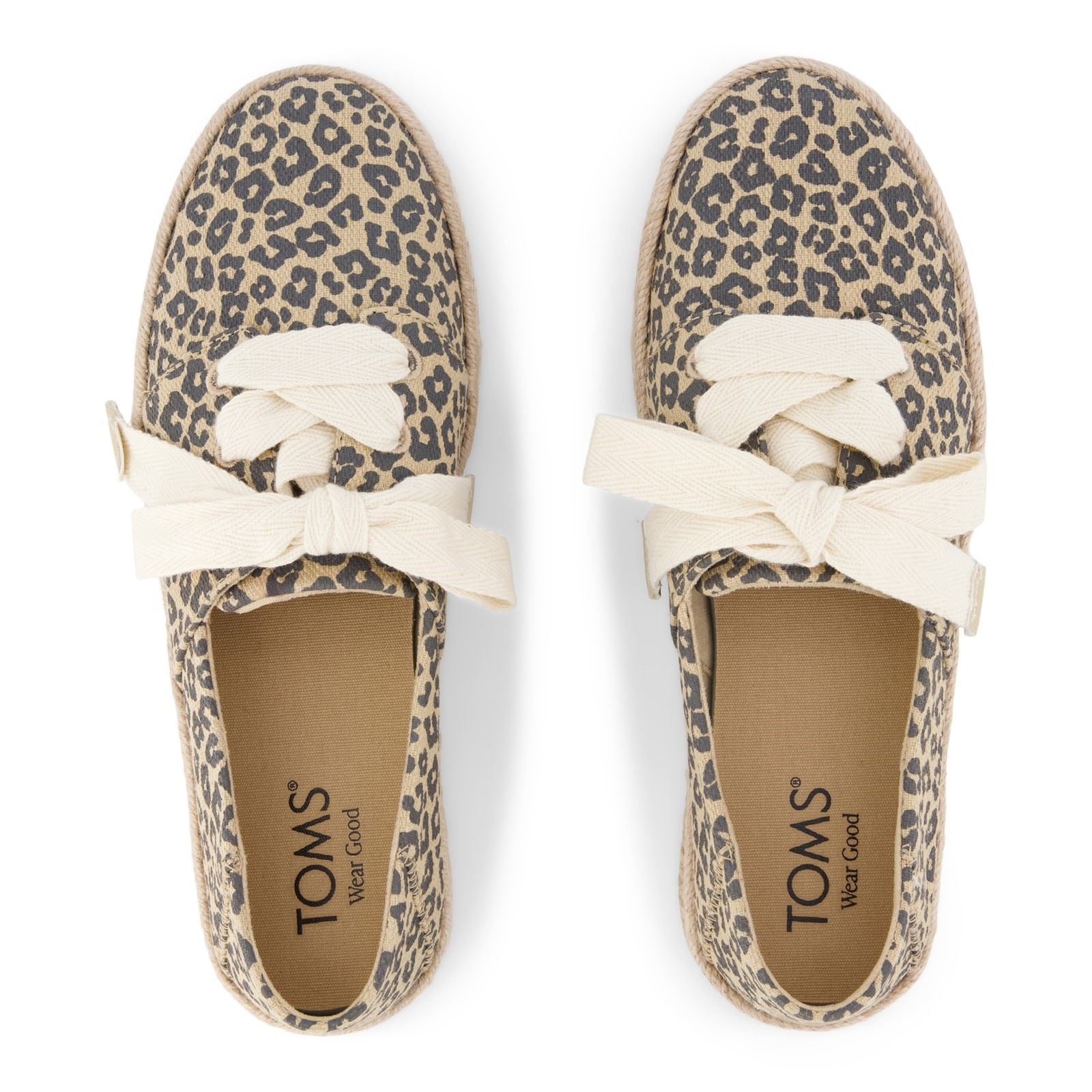 TOMS Carolina Lace Up Espadrilles En Coton Pour Femmes Couleur Avoine