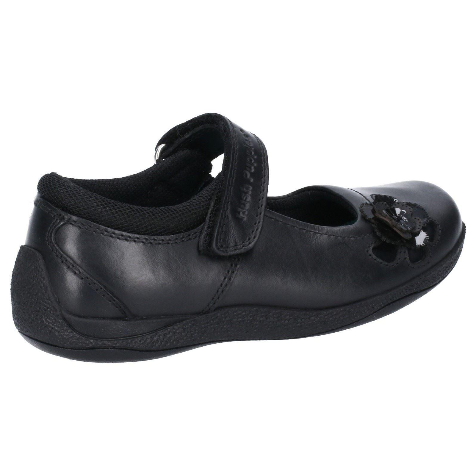 Hush Puppies Jessica Senior Chaussures Noires Pour Filles En Cuir