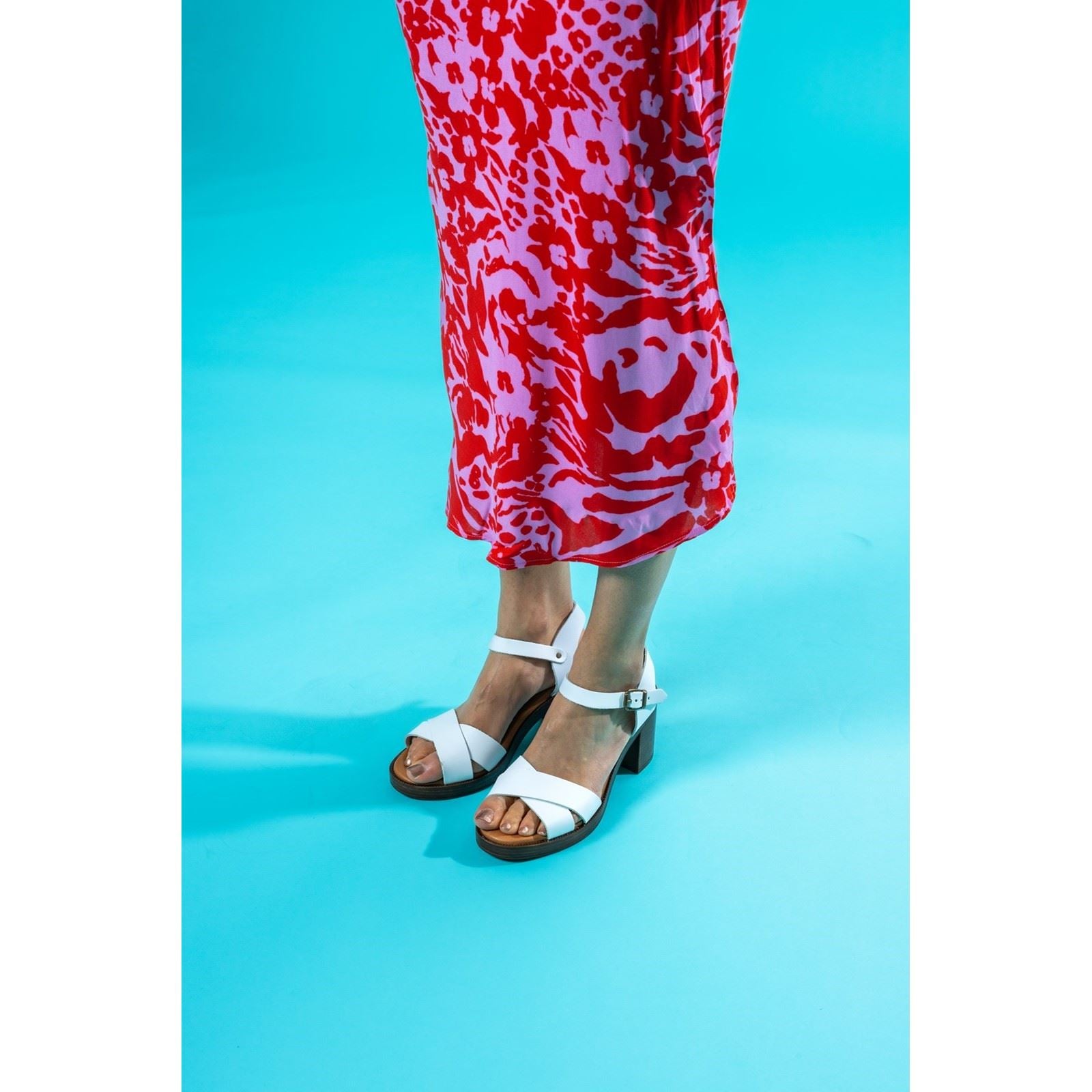 Hush Puppies Georgia Sandales Blanches Pour Femmes En Cuir