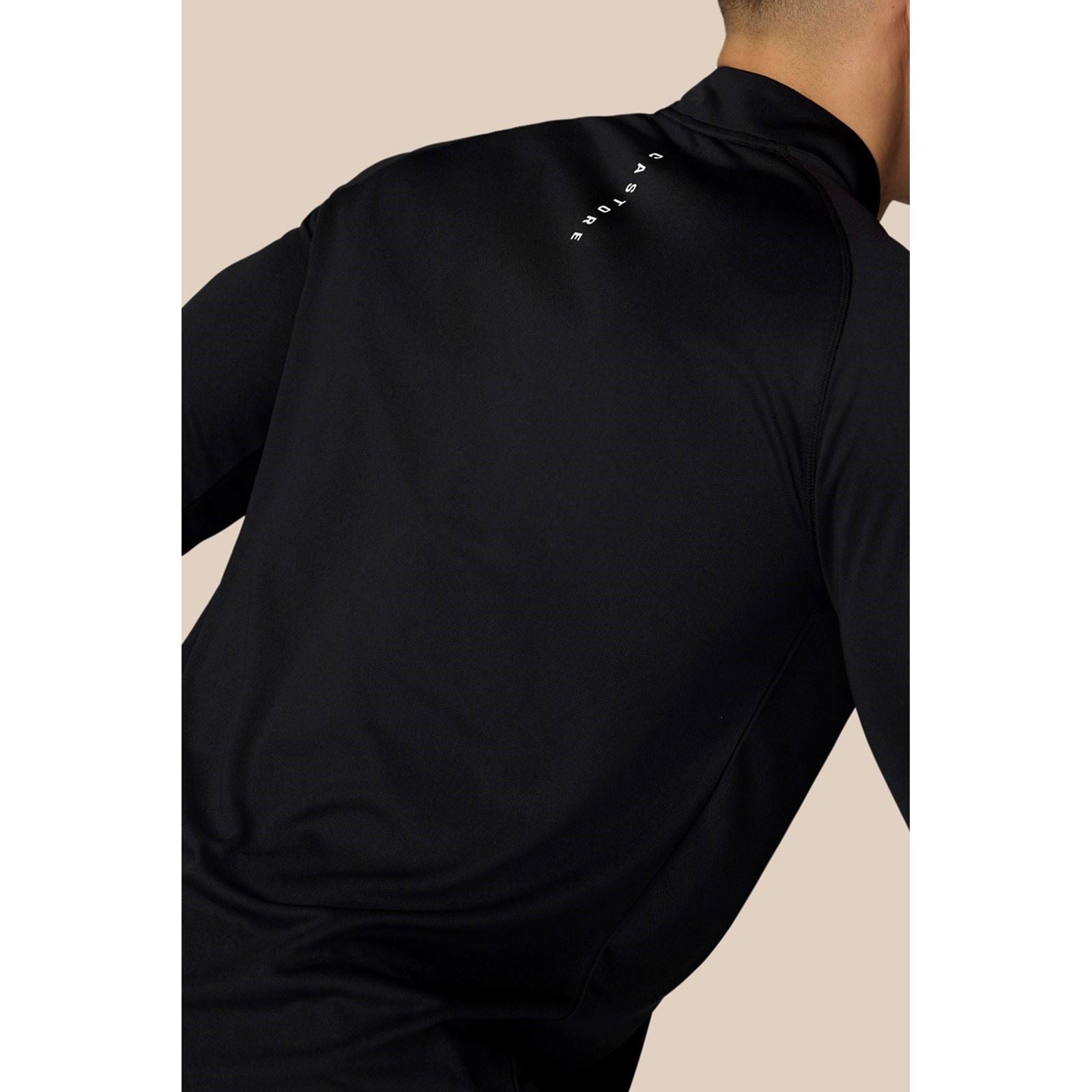 Castore Adapt Training 1/4 Zip Top T-Shirts De Sport Actifs Pour Hommes En Polyester Noir