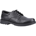 Hush Puppies Bruno Senior Chaussures Derby Noires En Cuir Pour Garçons
