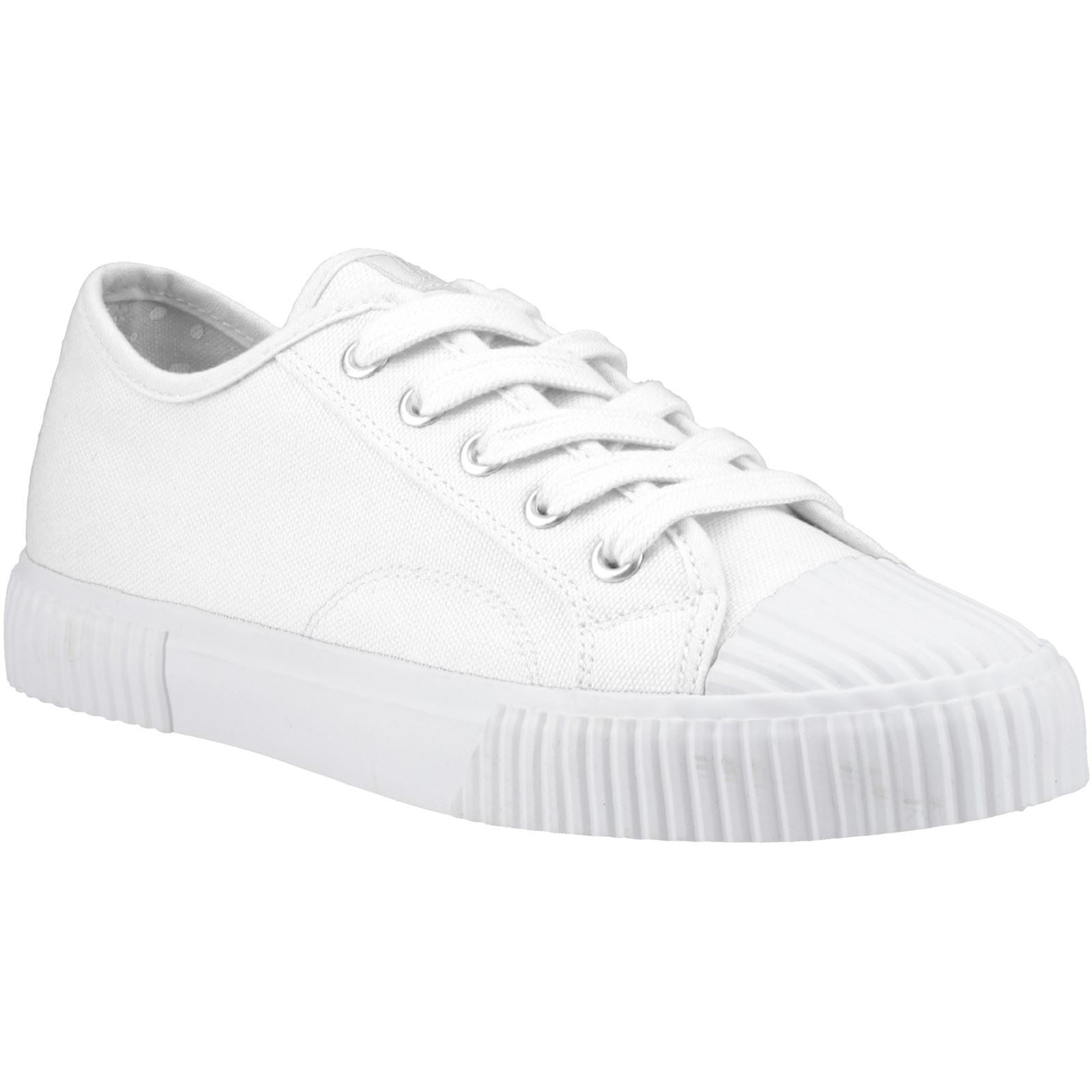 Hush Puppies Freya Canvas Chaussures De Sport Blanches Pour Femmes
