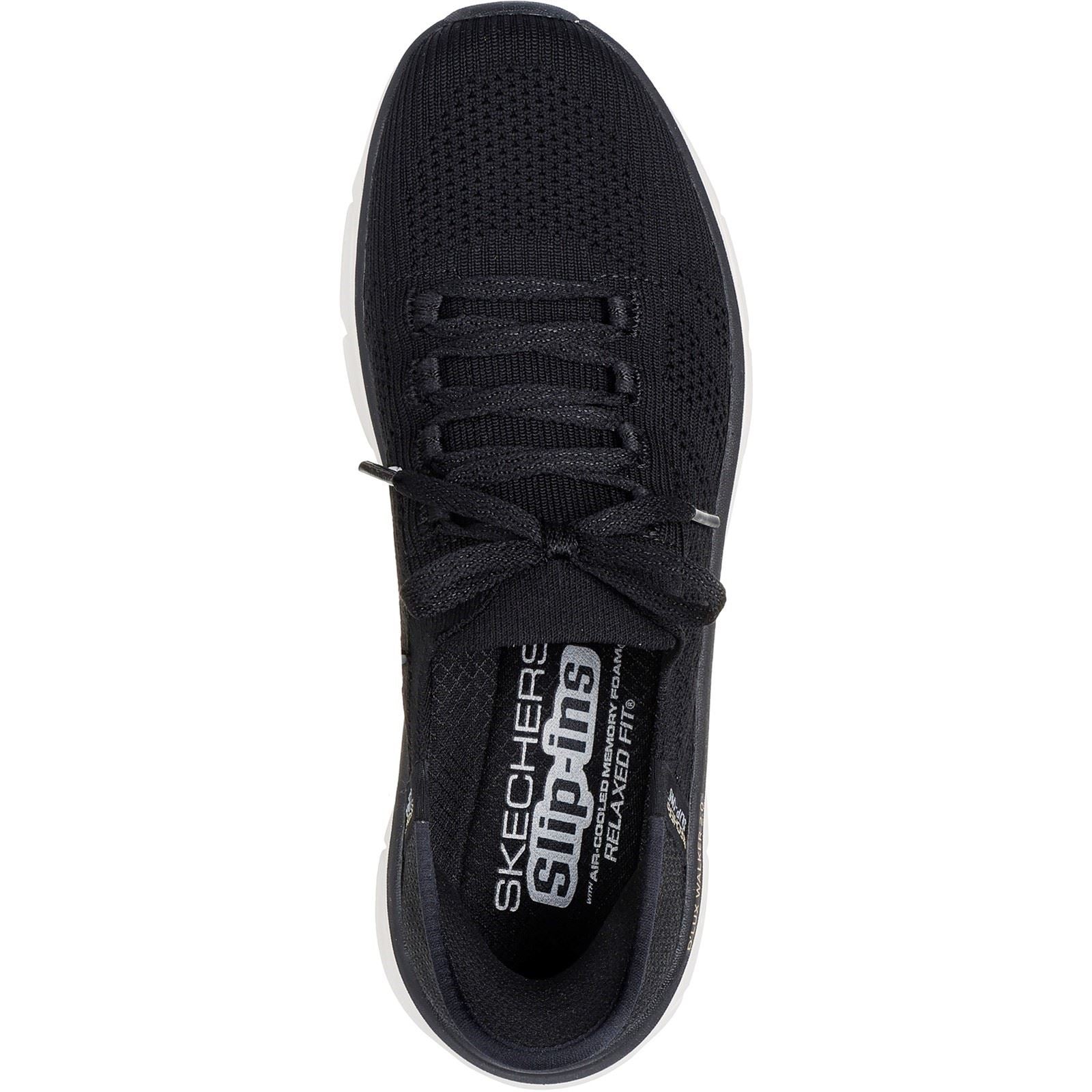 Skechers D'Lux Walker 2.0 Thrill Movement Baskets Pour Femmes En Synthétique Noir/Beige