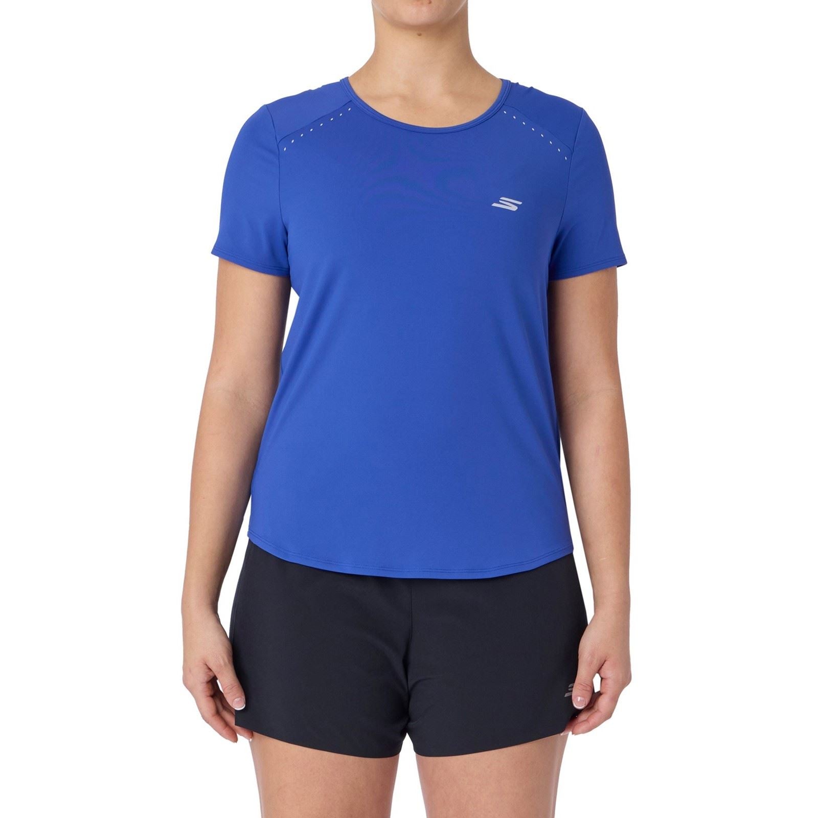 Skechers Stride Performance Tee T-Shirts De Sport Actifs Bleus Pour Femmes