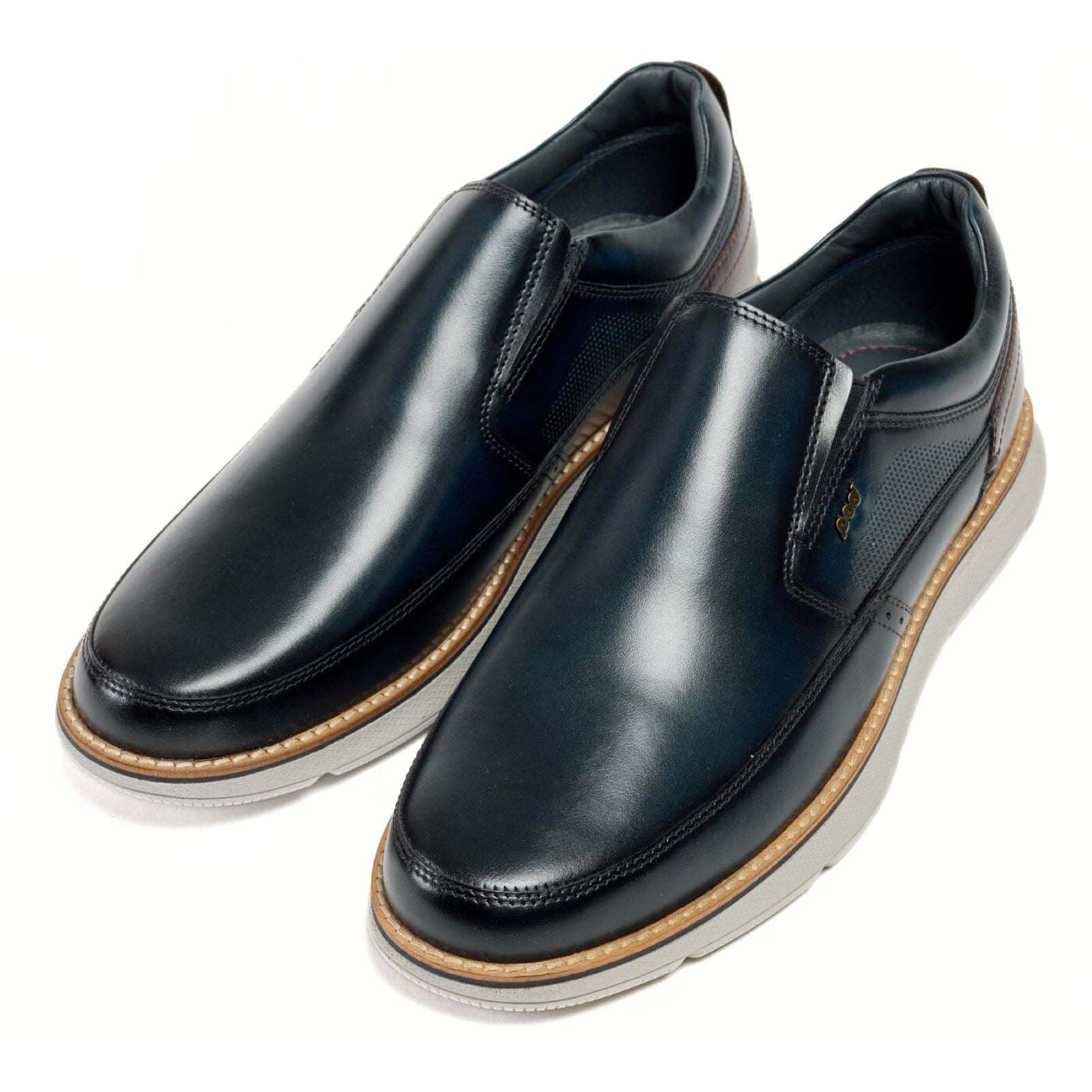 Pod Fowler Chaussures Bateau En Cuir Pour Homme Couleur Marine