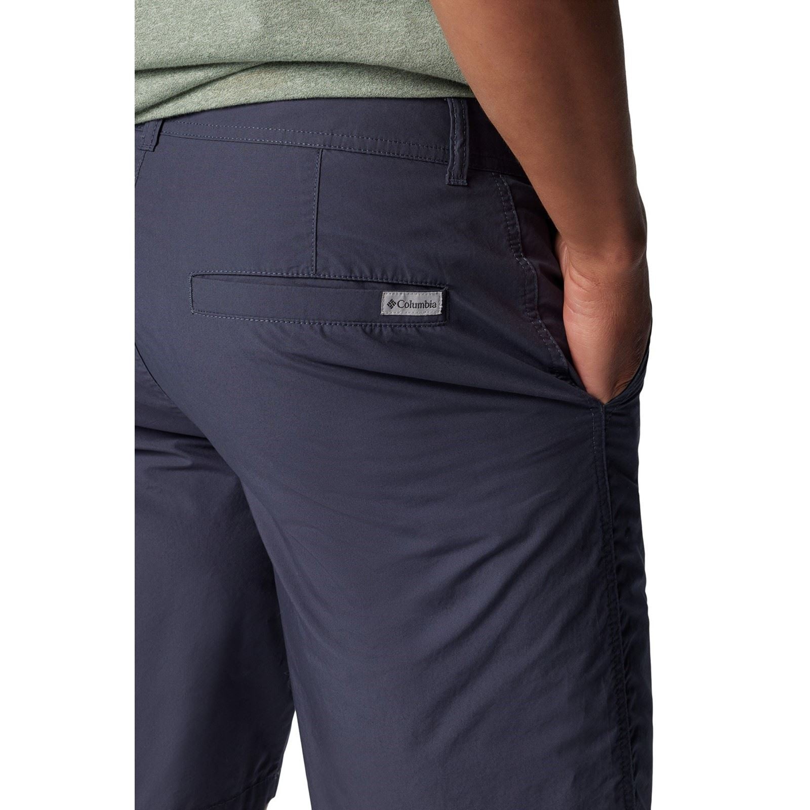 Columbia Washed Out Shorts En Coton Pour Hommes, Bleu, Longueur Genoux