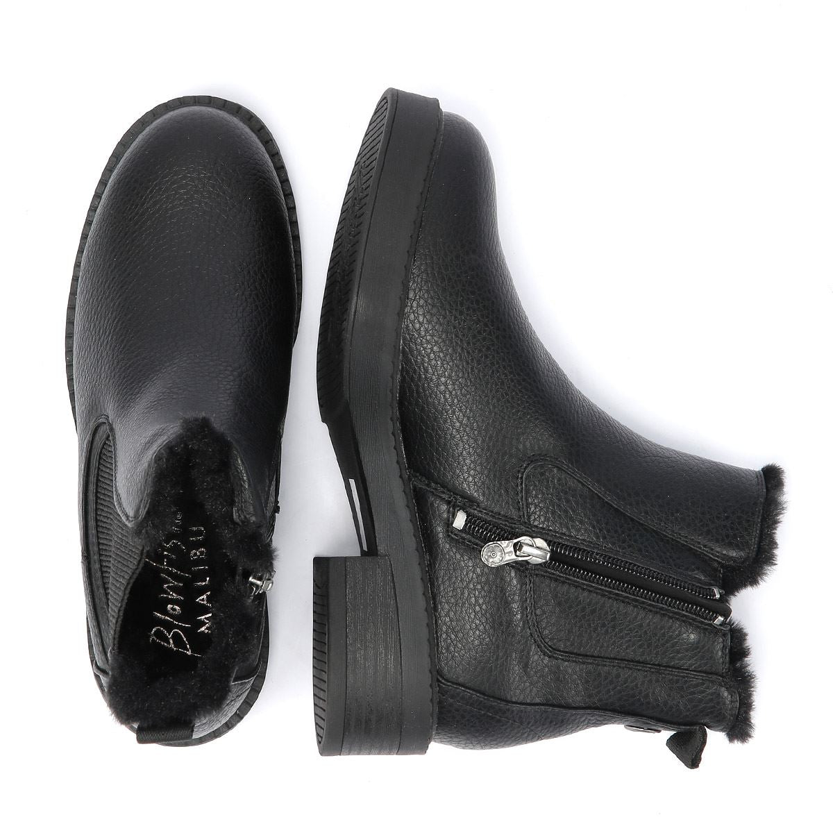 Blowfish Malibu Vera Cozy Bottes noires pour femmes en similicuir.