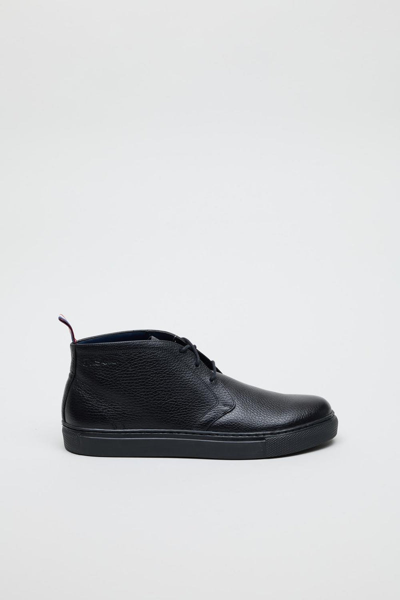 Ben Sherman Parka Bottes Noires En Cuir Pour Hommes