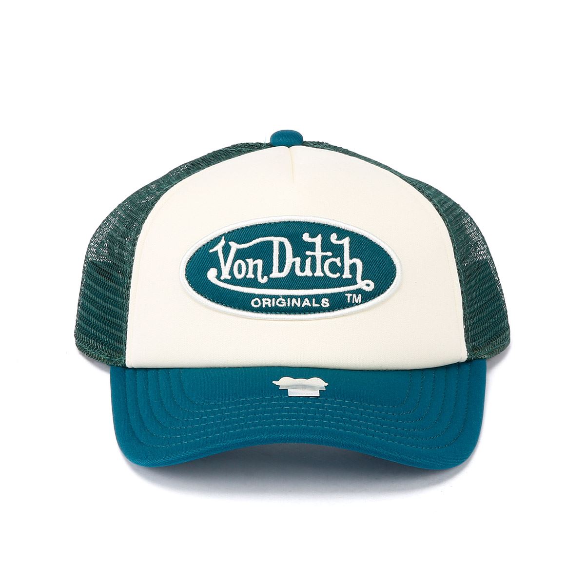 Von Dutch Trucker Tamper Casquettes En Coton Blanches/Vertes